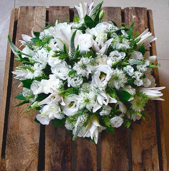 Beautiful Luxury White Lily Funeral Wreath Bokis Florist